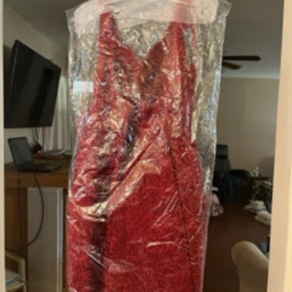 NWT Aspeed Design S2123 Homecoming Dress Lace Appliques Burgundy Size XS - Picture 6 of 8